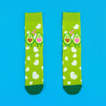 Cotton Blend Avocado Heart Pattern Mid Calf Socks