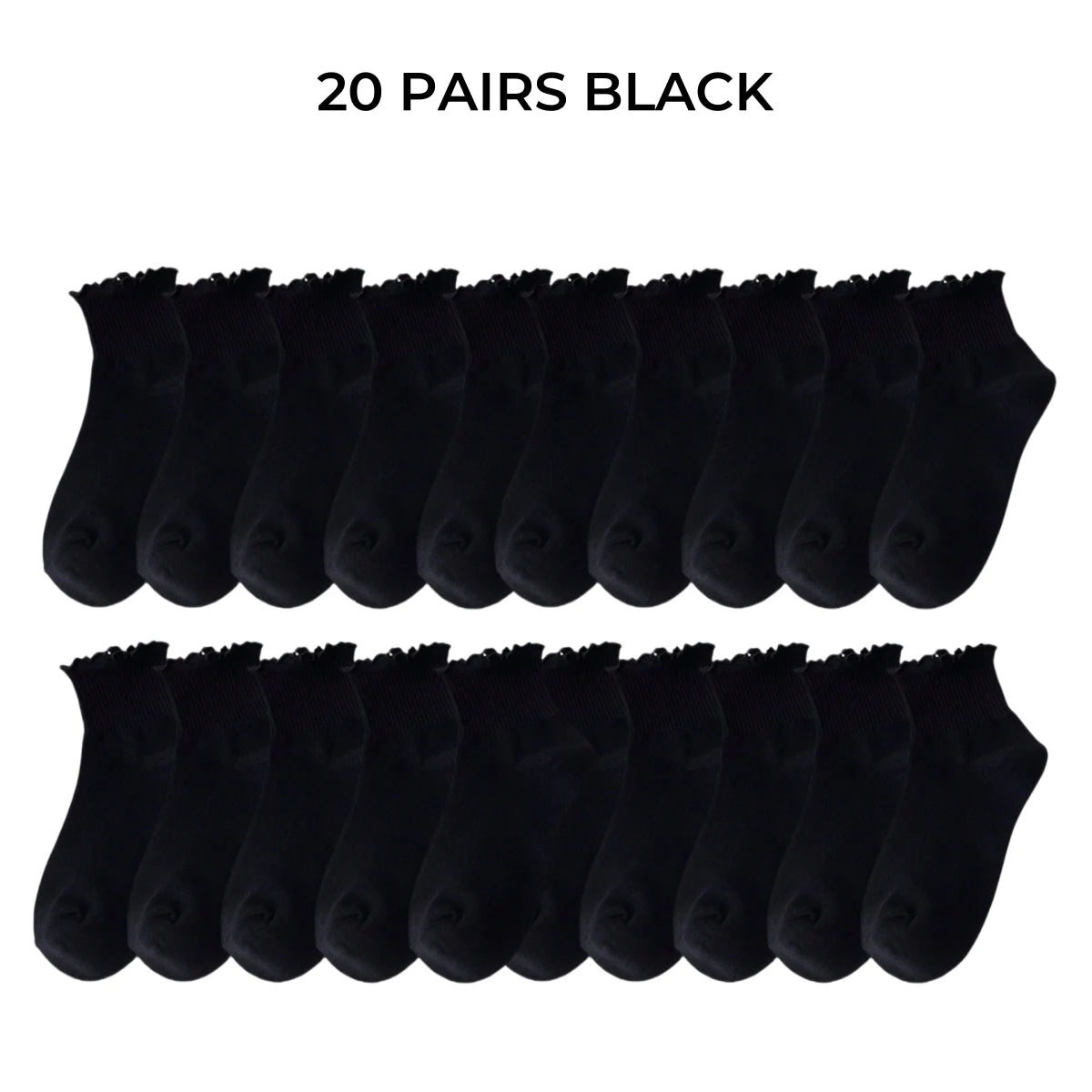 Polyester Elastane Ruffle Crew Socks Set