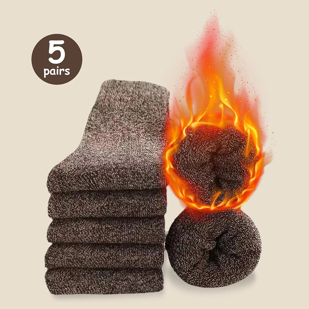 Polyester Elastane Knit Mid Calf Thermal Socks for Men - 16