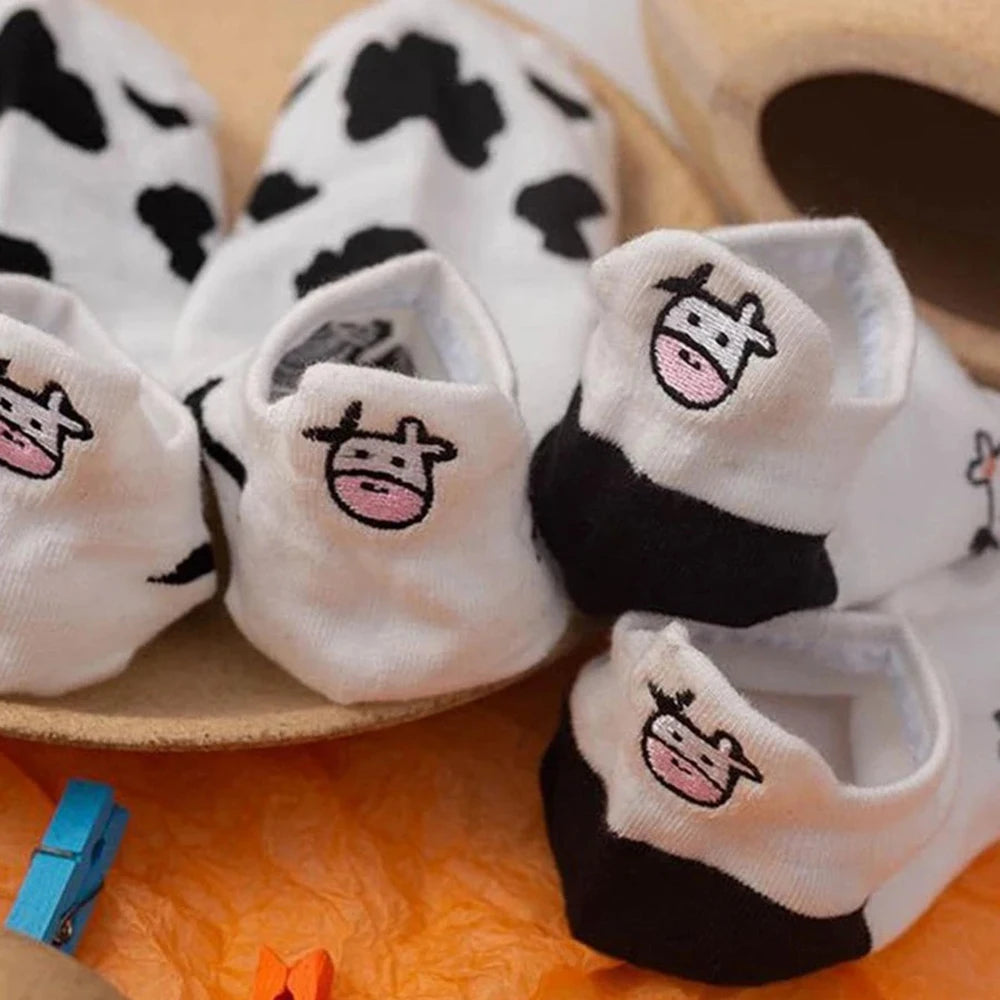 Polyester Elastane Cartoon Low Cut Casual Socks 5 Pair Set