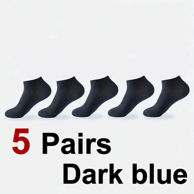 Bamboo Fiber Men Ankle Socks Breathable Casual Footwear