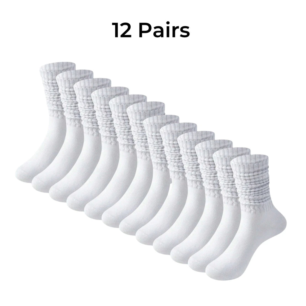 Polyester Elastane Women Casual Knee High Socks 6 Pairs