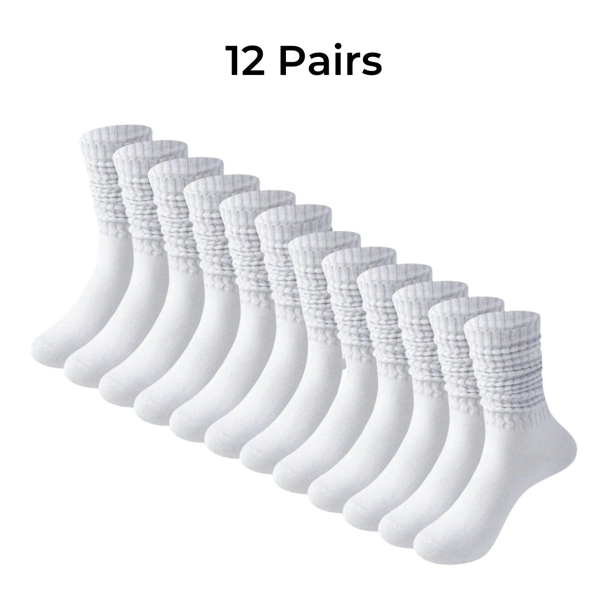 Polyester Elastane Women Casual Knee High Socks 6 Pairs