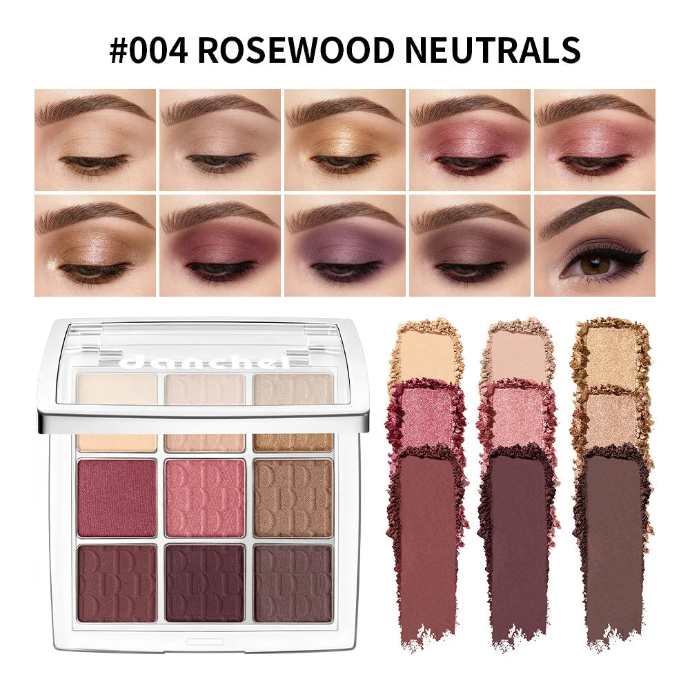 9 Shade Powder Eyeshadow Palette Matte And Glitter Makeup
