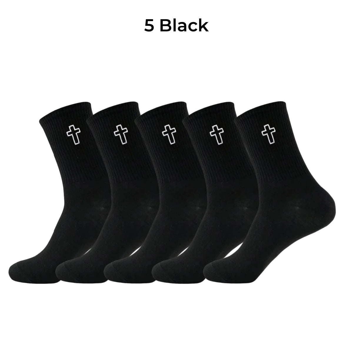 Polyester Elastane Crew Socks Cross Pattern