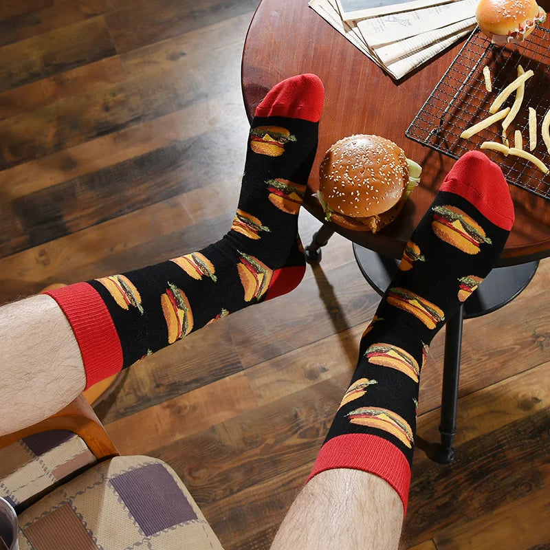 Unisex Polyester Crew Socks Food Pattern - 4
