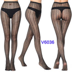 Nylon Spandex Jacquard Patterned Fishnet Pantyhose Tights