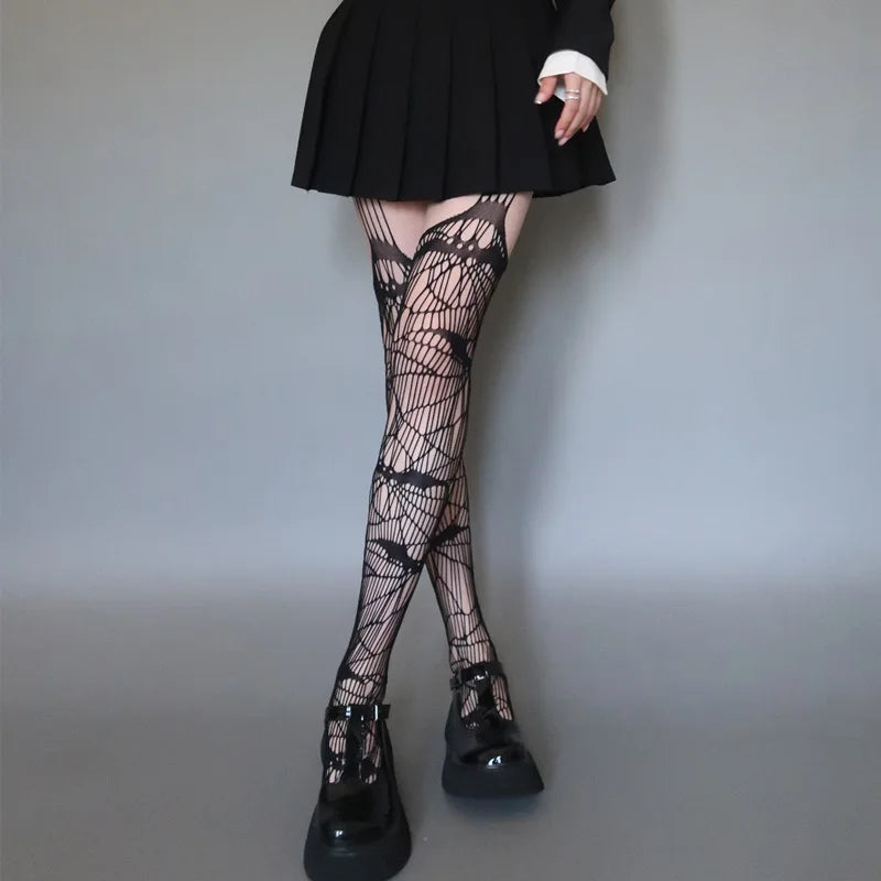 Nylon Spiderweb Pattern Pantyhose Stockings - 12
