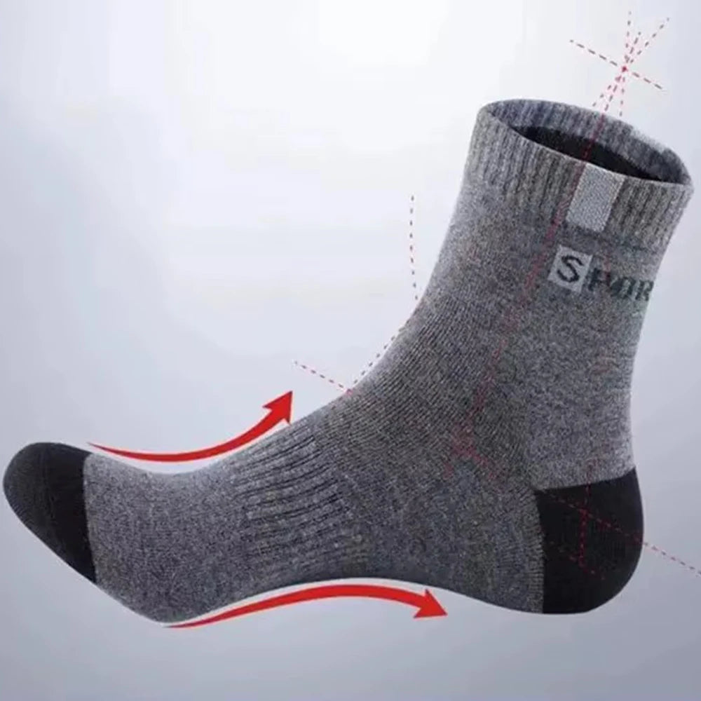Polyester Elastane Blend Crew Socks Breathable Casual Footwear - 9