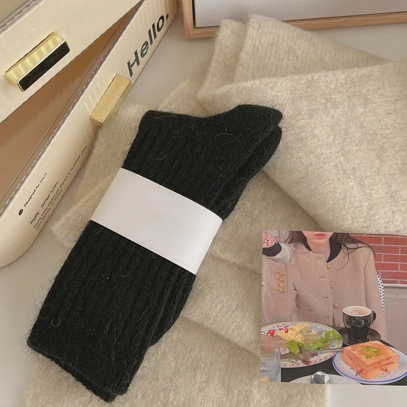 Polyester Elastane Warm Winter Mid Tube Socks