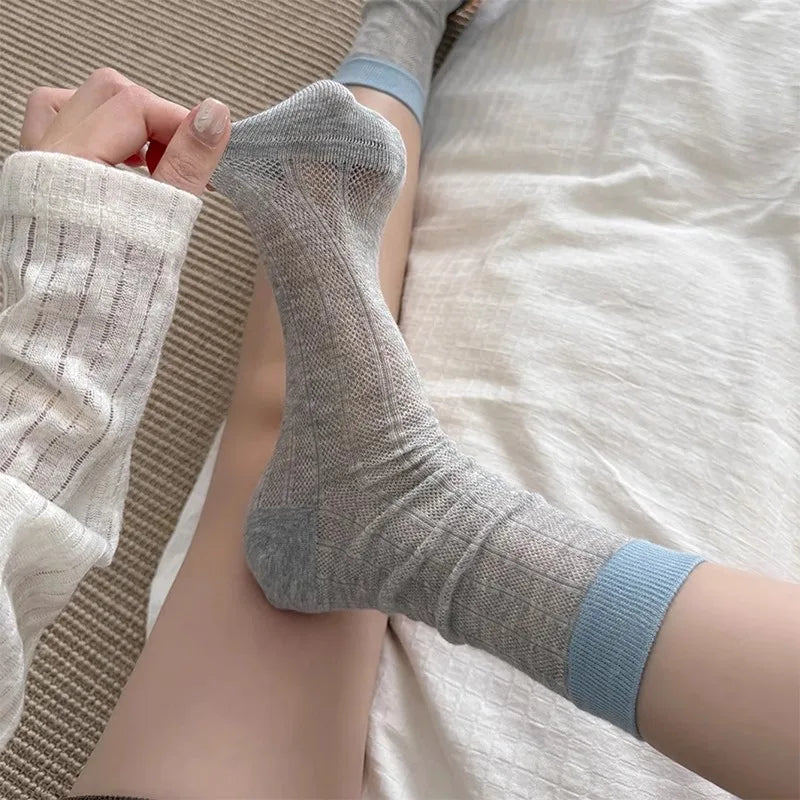 Polyester Mesh Breathable Mid Tube Socks