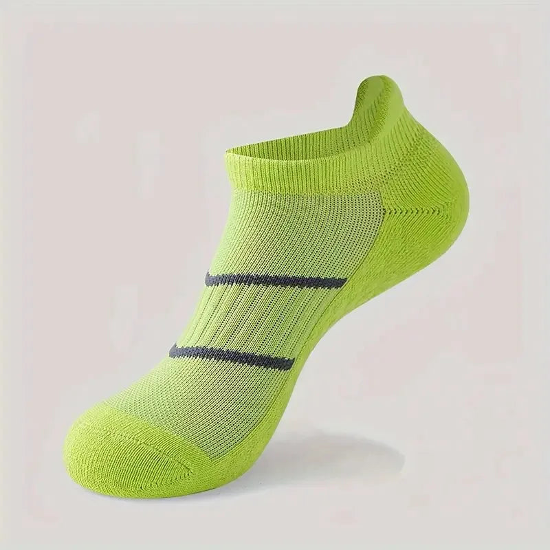 Polyester Elastane Striped Low Cut Sports Ankle Socks - 8