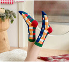 Cotton Christmas Mid Calf Socks for Women