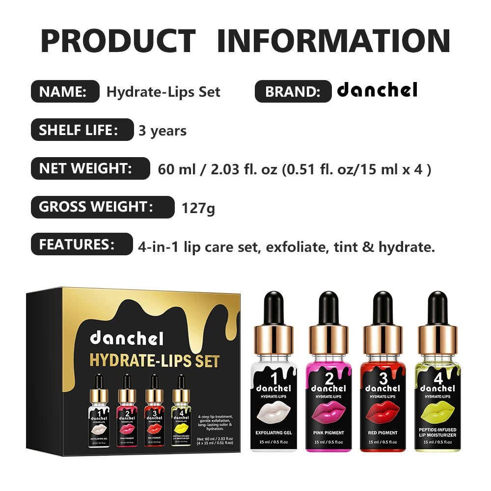 4 Piece Lip Exfoliation And Nourishing Treatment Set