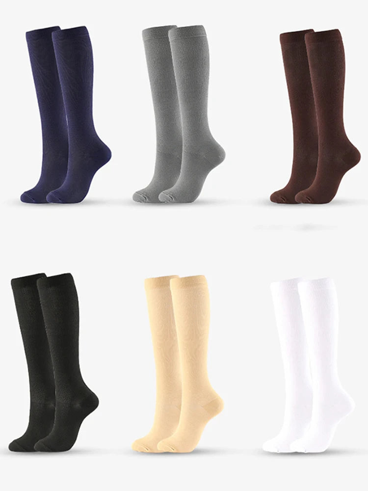 Nylon Spandex Elastic Compression Socks High Tube - 7