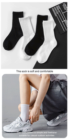 6 Pair Polyester Blend Crew Socks Set