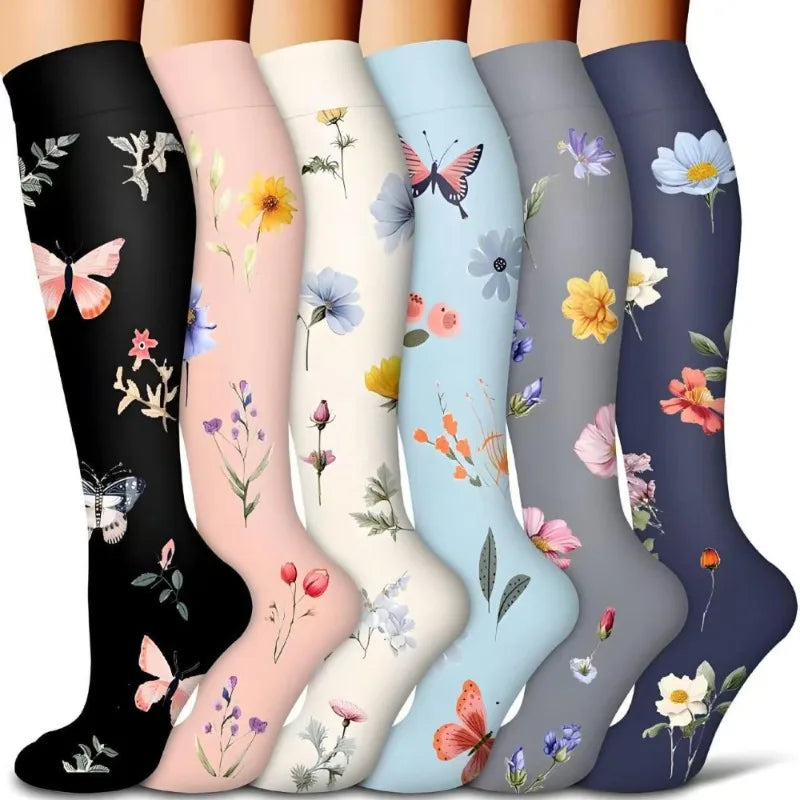 Nylon Polyester Elastane Knee High Compression Socks