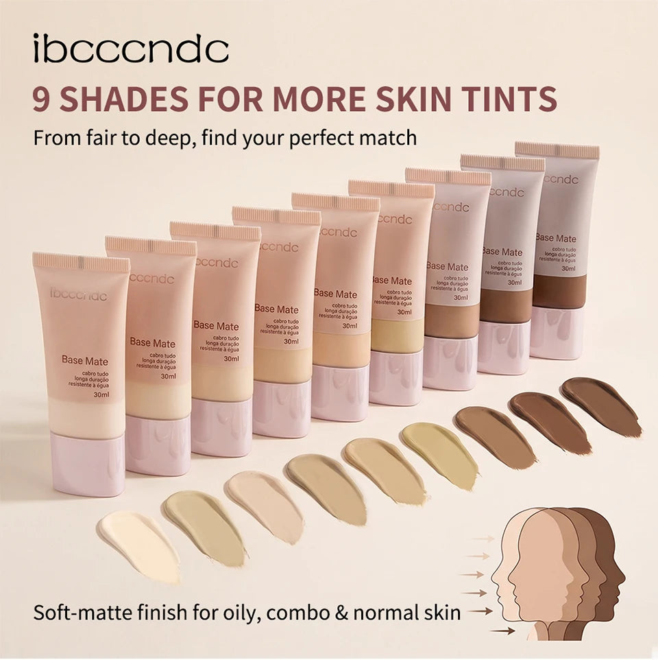 Liquid Matte Foundation Natural Waterproof Coverage Face Makeup