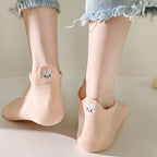 Cotton Embroidered Animal Crew Socks