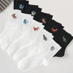 Polyester Elastane Crew Socks Dinosaur Pattern