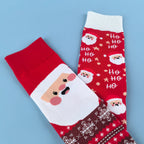 Cotton Blend Santa Claus Mid Calf Christmas Socks