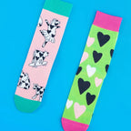 Cotton Blend Dancing Cow Print Casual Socks
