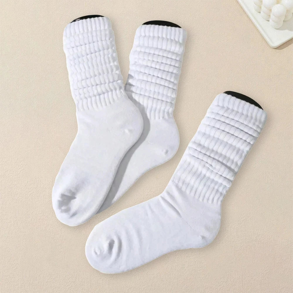 3 Pairs Polyester Spandex Mid Tube Socks