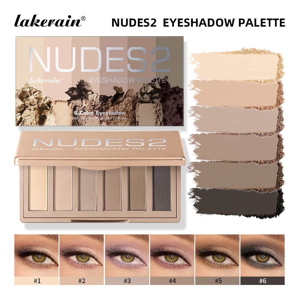6 Color Eyeshadow Palette Matte Neutral Nude Tones - 19