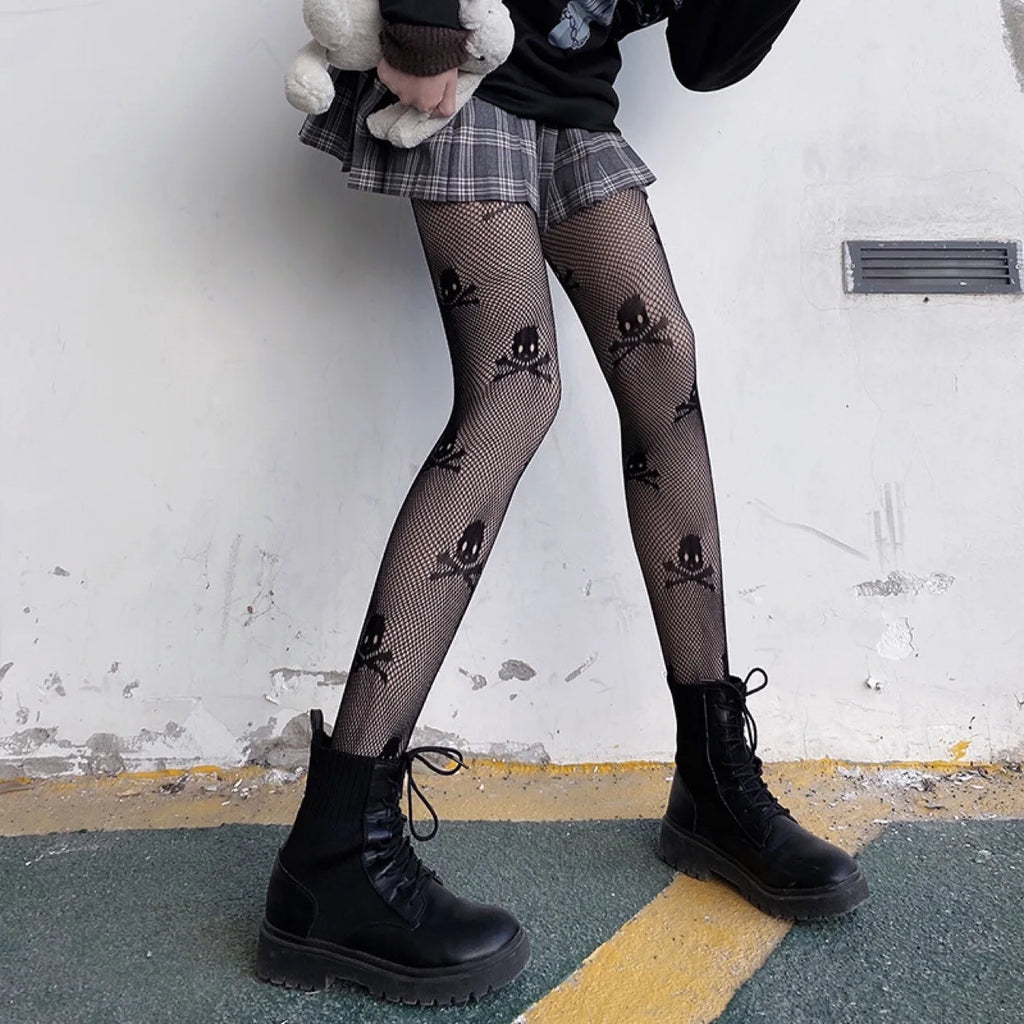 Nylon Fishnet Pantyhose Gothic Pattern Tights
