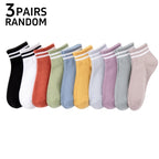 Polyester Elastane Striped Crew Socks
