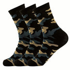 Polyester Elastane Camouflage Crew Socks