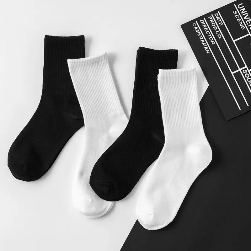 6 Pair Polyester Blend Crew Socks Set - 6