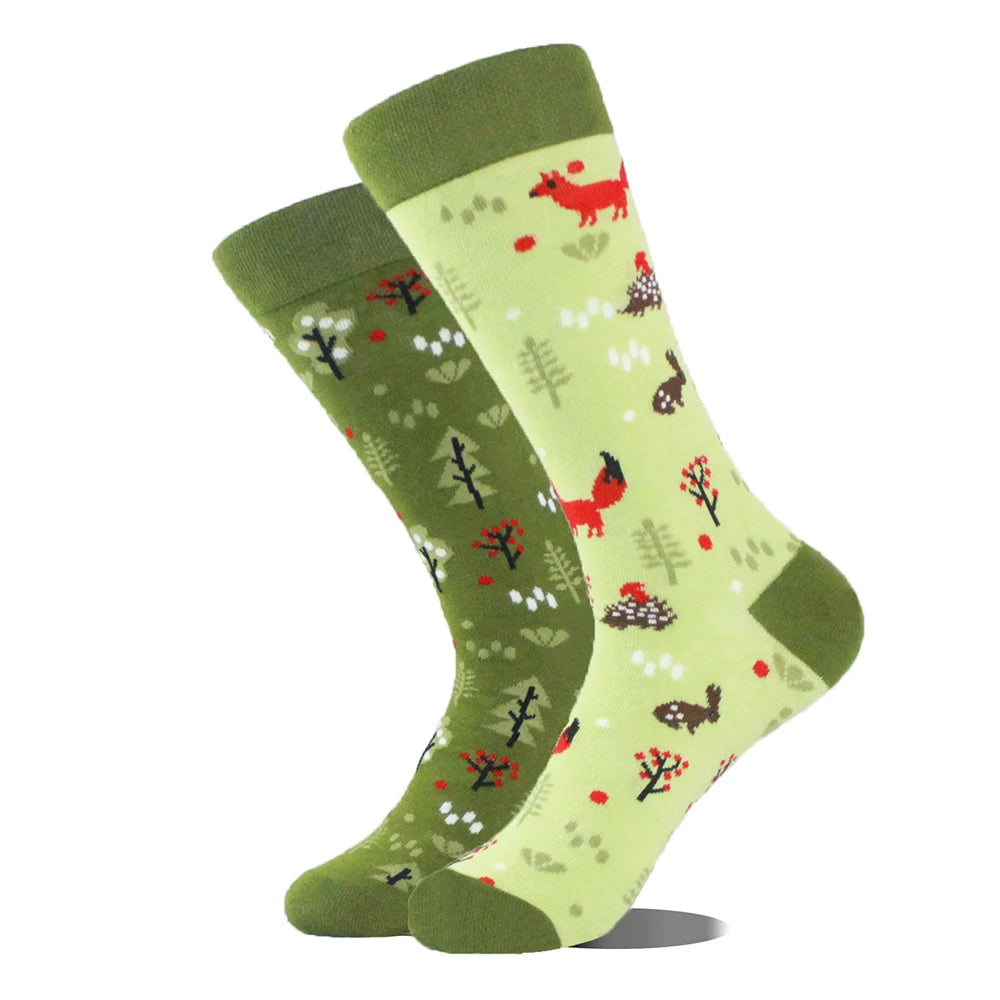 Cotton Blend Mid Tube Animal Pattern Casual Socks - 7