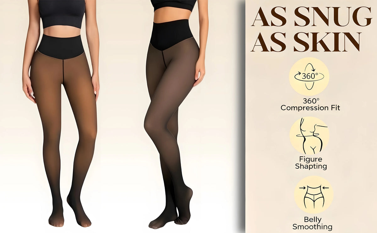 Fleece Lined Translucent High Waisted Thermal Tights