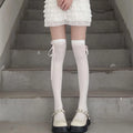 Nylon Elastane Bowknot Thigh High Stockings