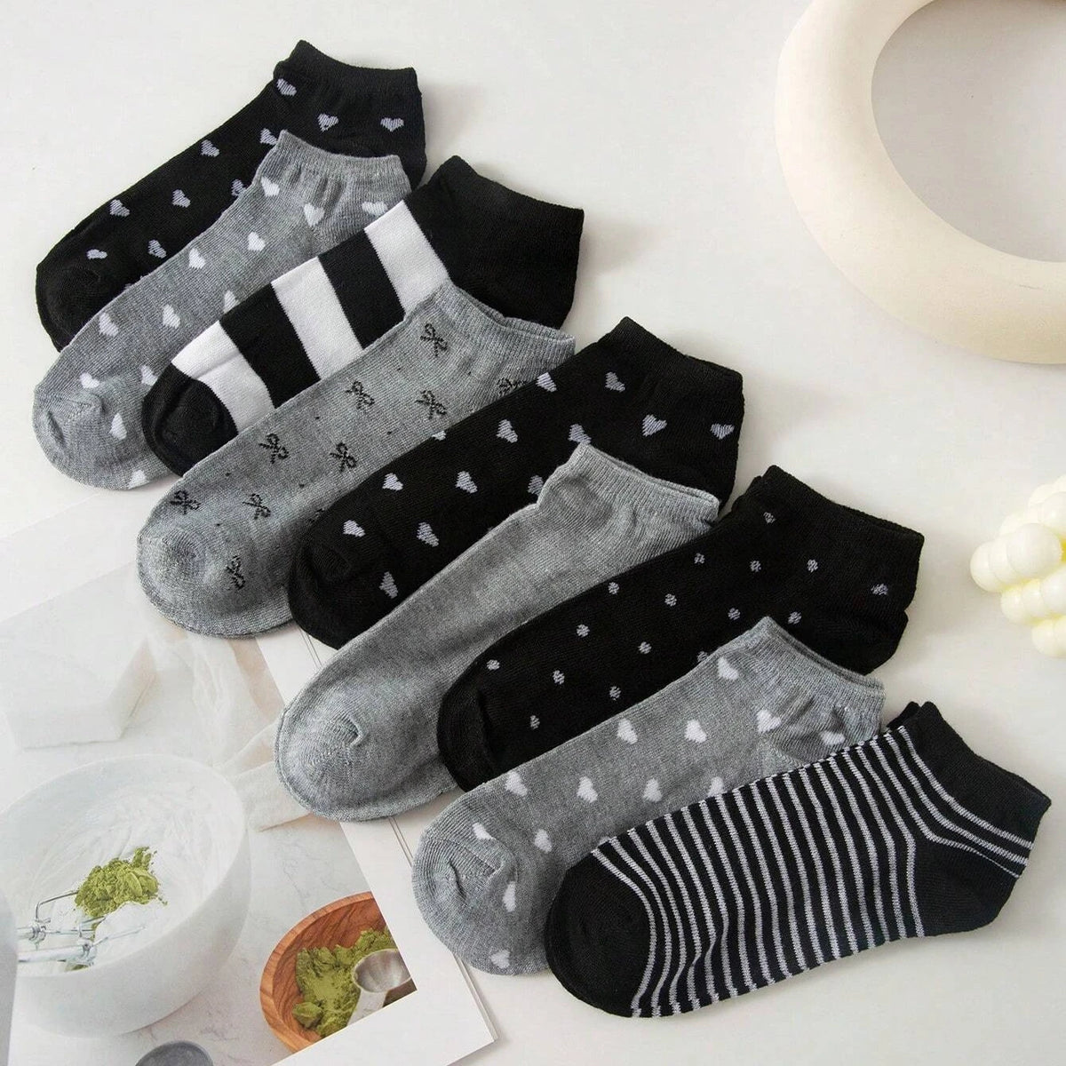 Polyester Elastane Low Cut Socks Multipack