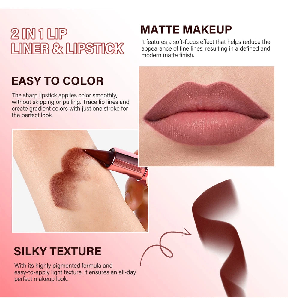 Matte Velvet Lip Liner And Lipstick Duo