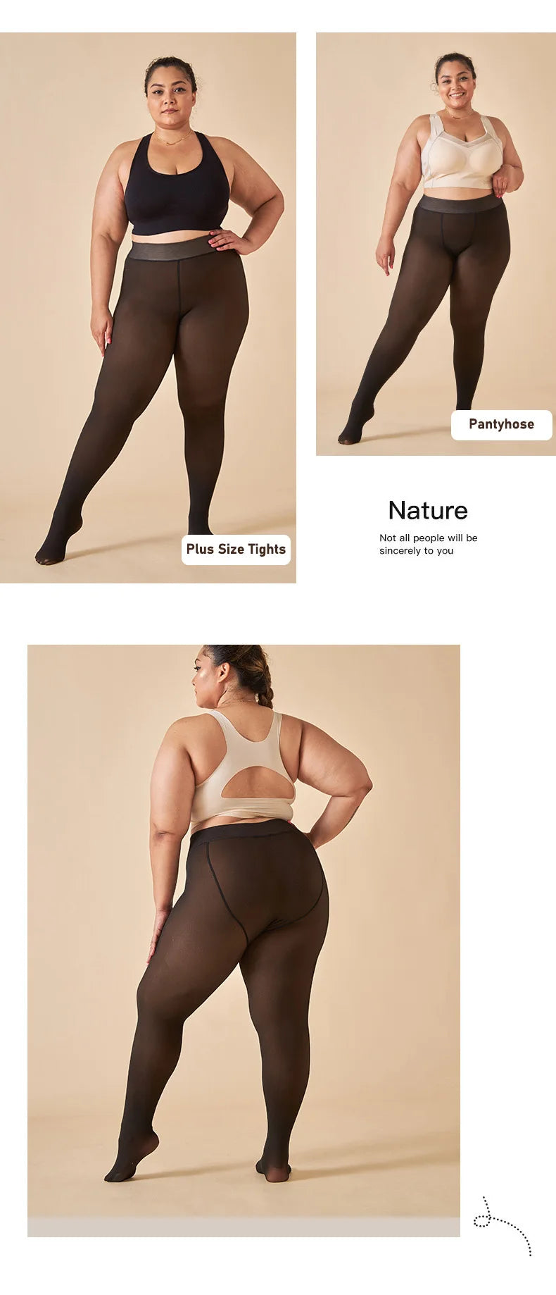 Fleece Lined Elastic Thermal Pantyhose Tights