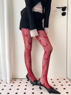 Nylon Elastane Bow Pattern Mesh Tights