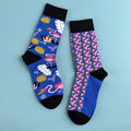 Cotton Blend Flamingo Print Mid Calf Casual Socks