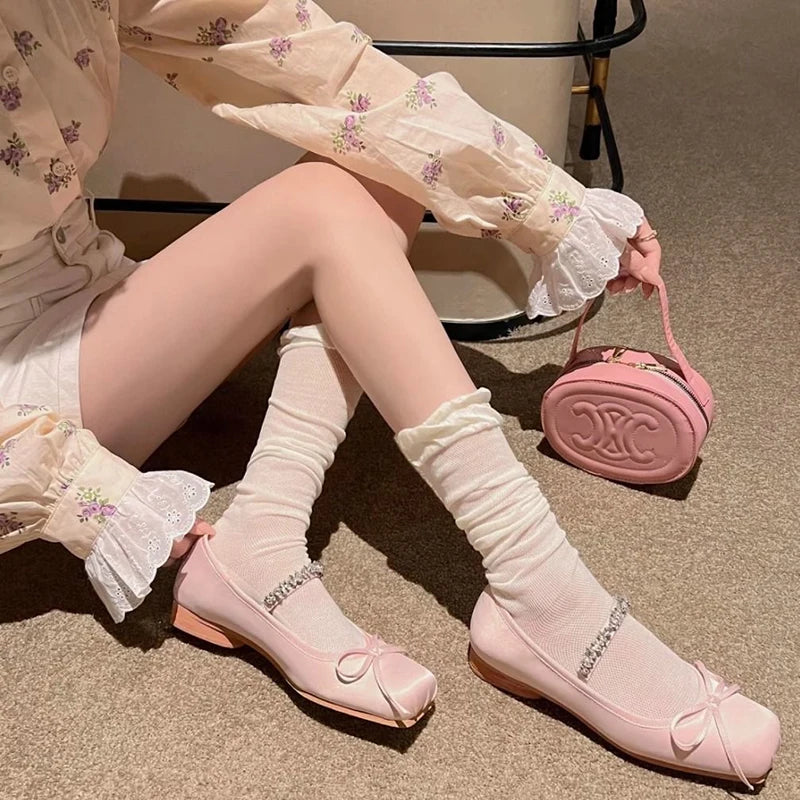 Polyester Blend Mid Tube Casual Socks for Women