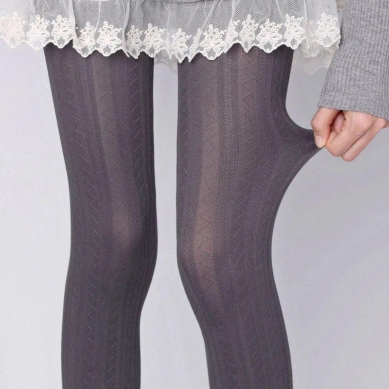 Nylon Knit Patterned Tights Women Lolita Pantyhose