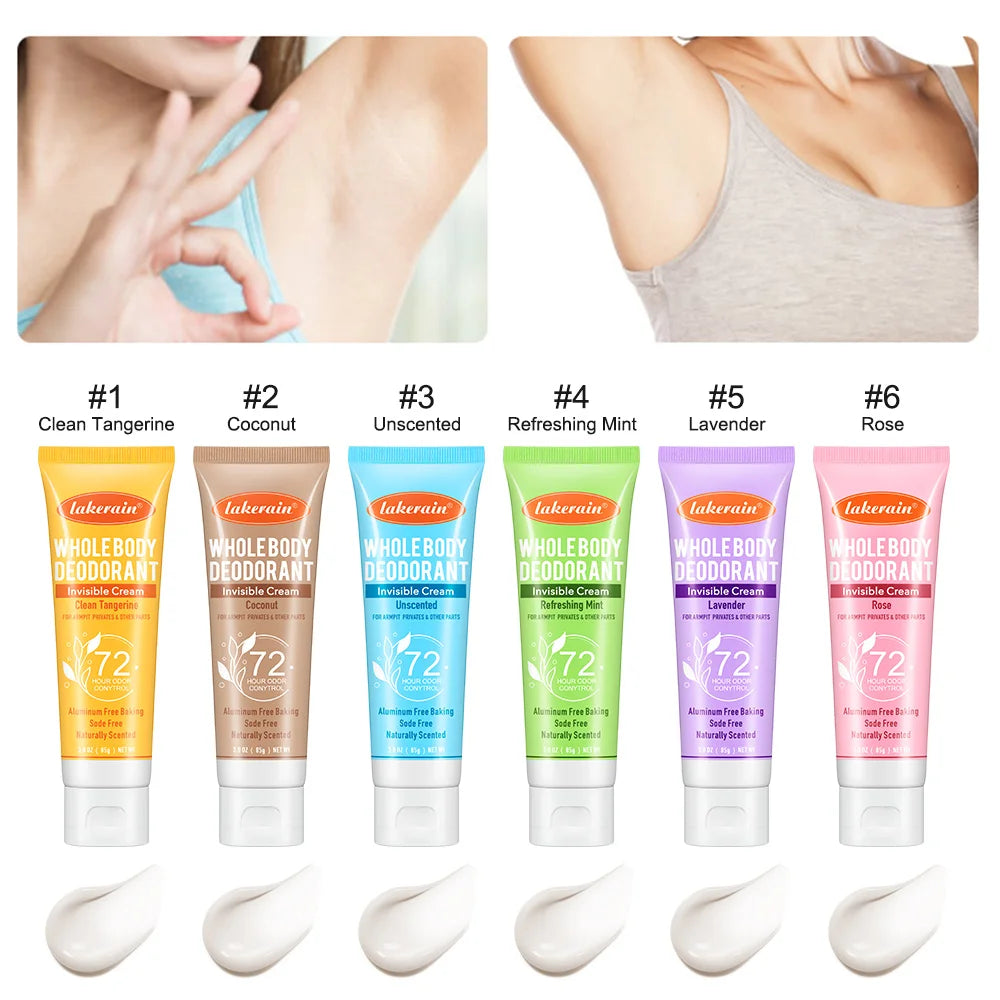 Invisible Body Deodorant Cream 72 Hour Odor Control