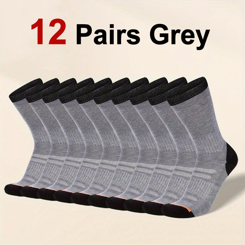 Polyester Elastane Crew Socks For Men - 12
