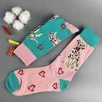 Cotton Blend Dalmatian Dog Print Mid Calf Casual Socks