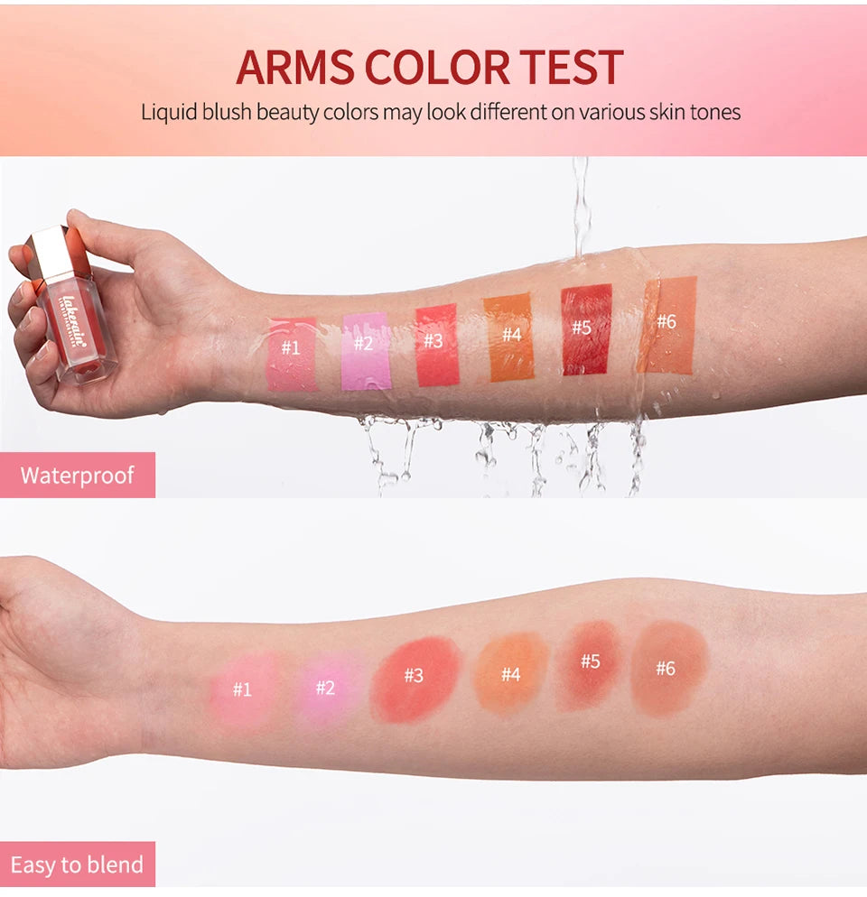 Waterproof Velvet Matte Liquid Blush with Mushroom Applicator
