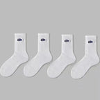 Polyester Blend Crew Socks Casual Footwear 4 Pair Set