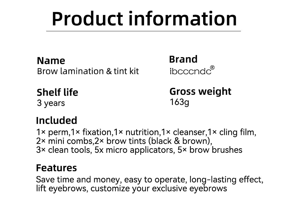 Professional Eyebrow Lamination and Tinting Kit