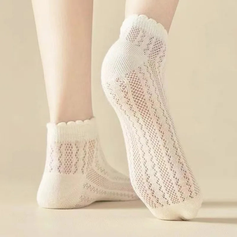 Cotton Polyester Mesh Ankle Socks for Women - 6
