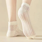 Cotton Polyester Mesh Ankle Socks for Women
